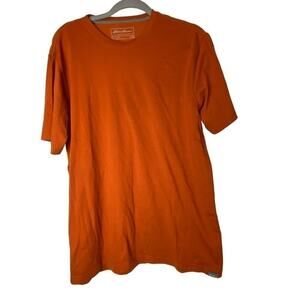 Eddie Bauer Legend Wash Men's Orange Short Sleeve Shirt Size LT